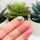 Woven Silver Heart Spacer Charm Beads  9 5x8 6mm - Us Seller