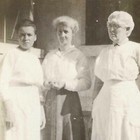 Vintage Snapshot Photo Three Women Posing Outdoors 1910s Photograph
