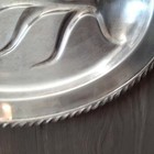 Vintage Wm Rogers Silver Plate Footed Tree   Well Meat Platter 4110 16x12