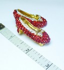 Vintage Red Rhinestone Slipper Shoes   Brilliant Sparkle 