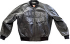 Harley Davidson Leather Bomber Jacket 100th Anniversary 2003 Large Black Gray