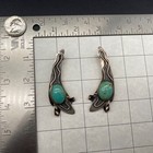 Large Vintage Turquoise Sterling Silver Earrings