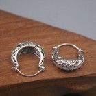 Real 925 Sterling Silver Earrings Hoop Vintage Pattern Small Earrings Leverback