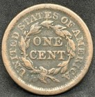 1853 Braided Hair Large Cent Copper Penny  Fine  Or F  Condition  Nice 