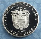 1970 Proof Panama 5 Balboas  925 Sterling Silver Coin  Central American Games