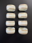 Set Of 8 Vintage Gorham Napkin Rings Ivory W  Gold Trim In Original Boxes