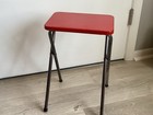 Vintage Tiny 1953 Mcm Folding Metal Chair Table Children Original Owner 17x11x8 