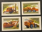 Travelstamps  Russia Matchbox Labels - Logging Equipment - Lot Of 4