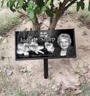 Personalized Pet Stone Memorial Grave Marker Granite Plaque With Stand Dog Cat