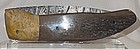 Woolly Rhinoceros Pocketknife - Damascus Steel - Made In U s  - Mint