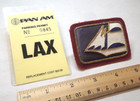 1970s Pan Am Airlines Service Manager s Lax Parking Pass   Clipper Ship Patch Zp