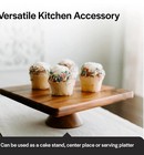 Villa Acacia Square 11 In  Wooden Cake Stand For Decorating And Serving  Nwt