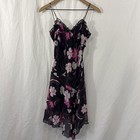 Y2k Napoli Vtg Purple Floral Asymmetric Whimsy Dark Romantic Dress Sz S Bratz