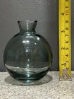 3 5    Light Aqua Glass Vase Round Thicker Glass 6 Oz Weight Pristine Condition