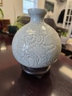 Chinese Celadon Vase  Art Pottery Floral textured Glossy Celadon