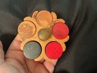 Vtg Catalin Bakelite Poker Chip Set Marbled Butterscotch Rack W Chips Estate