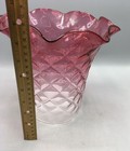 Antique Cranberry Clear Diamond Pattern Lamp Shade Fitter