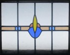 Pretty Abstract Leaded Stained Glass Window Unframed W Hooks 21 3 4  X 16 3 4 