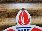 Vintage American Porcelain Sign Old Standard Gas Oil Diecut Servcie Garage Torch