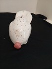 Vintage Tiffany   Co  Ceramic Bunny Bank Pink Polka Dots Bunny Rabbit Piggy Bank