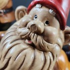 Vintage Mushroom Gnome Trio Sizable Figures Great Color And Luster