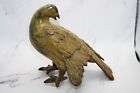 Vtg Heavy Metal  Dove Pigeon One Ornate Figurine W great Patina Brass Color Old