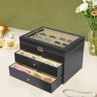 24 Slots Glasses Box Display Storage Case Organizer Leather For Sunglasses New