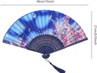 4pcs Silk Fabric Folding Fans For Women Handheld Bamboo Folding Fans With Tassel
