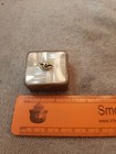 Vintage Mother Of Pearl   Brass Square Cigarette Compact Purse Pocket Ashtray