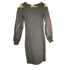 Attard State Women s Xs Black Mini Dress Long Bishop Sleeve Knit Bodycon