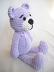 Plush Teddy Bear Handmade Crochet 16 5  Stuffed Plushie Animal Bear Purple Soft
