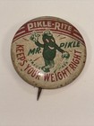 1946 Pikle Rite Mr Pikle Keeps Your Weight Right Advertising Pinback Vintage Pin