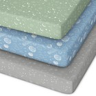 3-pack Crib Mattress Sheet Neutral Breathable Jersey Cover For Baby Bed