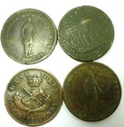 Canada  4 1 2 Penny Bank Tokens 1837 Province  1844  1852 Quebec 1854 Upper Can