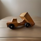Vintage Handcrafted Wooden Toy Dump Truck Collectible Classic Wood Construction