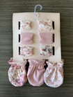 Ava Olivia 6-piece Pink   Floral Headband And Mitten Set Baby Girl