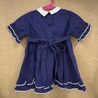 Vintage Kate Greenaway Toddler Dress Sz 2 Navy Blue Polka Dot  Bows