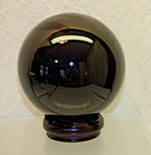 Large 4 3 4  Black Glass Sphere Crystal Fortune Teller Gazing Ball Marble 5 Lbs