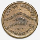 Jos  Mc  Burney Civil War Store Card Token - Albany  Ny - Cigar Box - Ny-10-c-1a