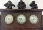 Antique 3-monkey  see  Hear   Speak No Evil  Box W bronze Monkeys  3 Clocks