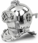 Us Navy Chrome Mark Iv Deep Sea Marine Antique Scuba Divers Diving Helmet 18 In