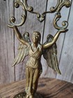 Vintage Brass Angel Candelabra 5 Arm Art Deco Style Candle Holder