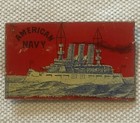 Antique Vintage 1870s-1910s American Navy Tin Litho Tobacco Tag With Back 