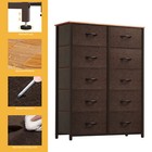 Taus 10 Drawer Storage Dresser Shelf Chest Organizer Bins Furniture Bedroom