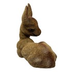 Vintage Flocked Baby Deer Bank Fawn Red Eyes 6 Inch Read