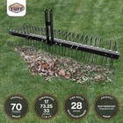 Field Tuff 3 Point 72 Inch Durable Powder Coated Steel Pine Straw Rake  Black