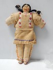 Vintage Lakota   Dakota Indian Beaded Doll - Face Paint - Brain Tanned Hide