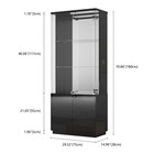 71  Tall Display Cabinet With Drawer  Curio Cabinet With Glass Doors   Led Light