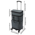 Foldable 5-wheel Grocery Cart With Telescopic Handle   Waterproof Bag - Gray