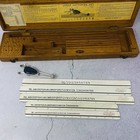 Keuffel   Esser  Leroy Lettering Set 5 Templates Wood Case S18-2 Drafting Tool